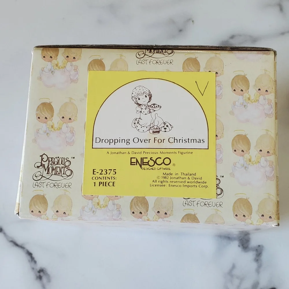 Precious Moments Dropping Over For Christmas Figurine 1982